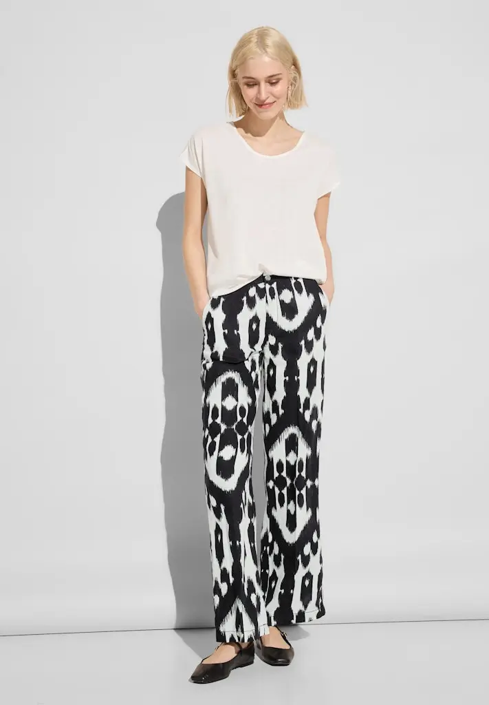 Leinenhose mit Print