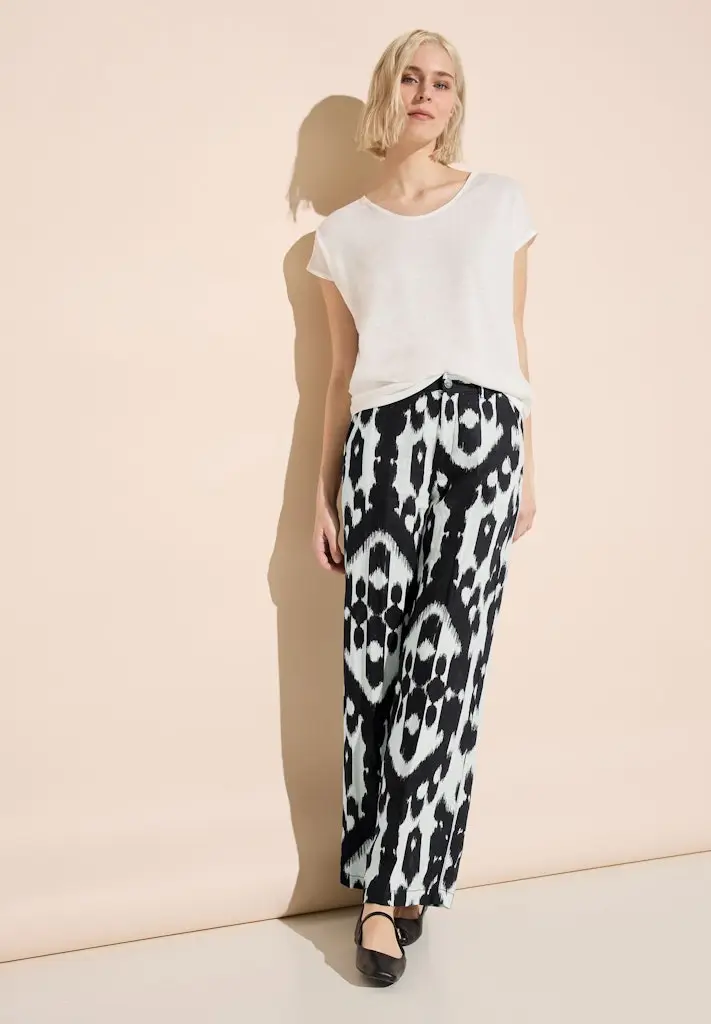 Leinenhose mit Print