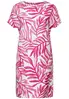 Leinenmix Print Kleid