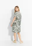 Leinenmix Print Kleid