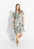 Leinenmix Print Kleid