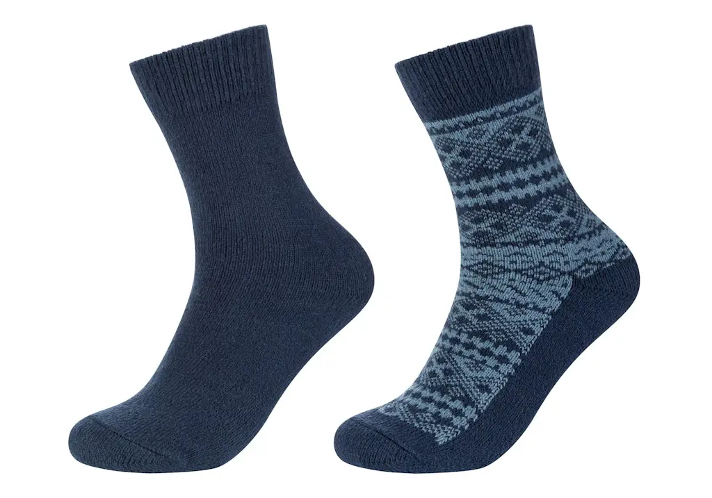 Men cosy jacquard Socks 2p