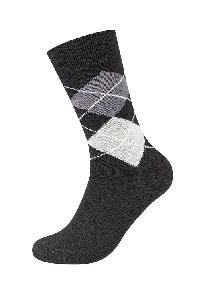 Men cosy wool argyle Socks 1p