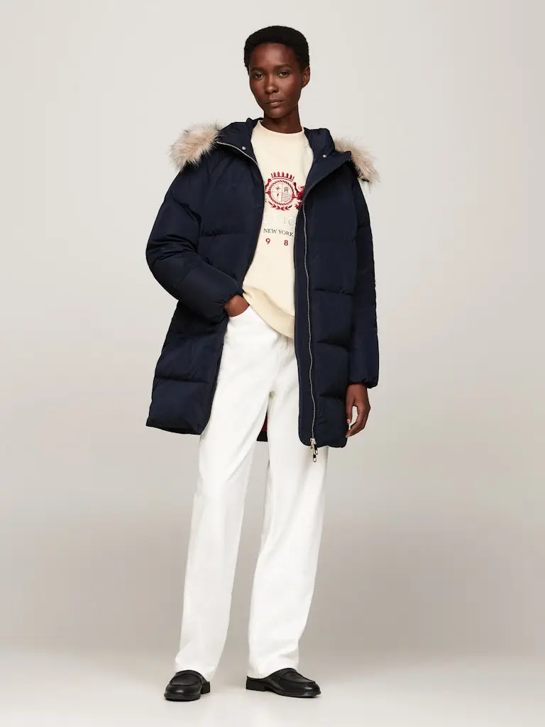 MW DOWN REG COAT WITH FUR