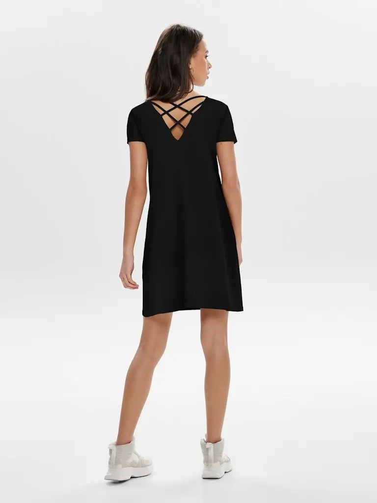 ONLBERA BACK LACE UP S/S DRESS JRS NOOS