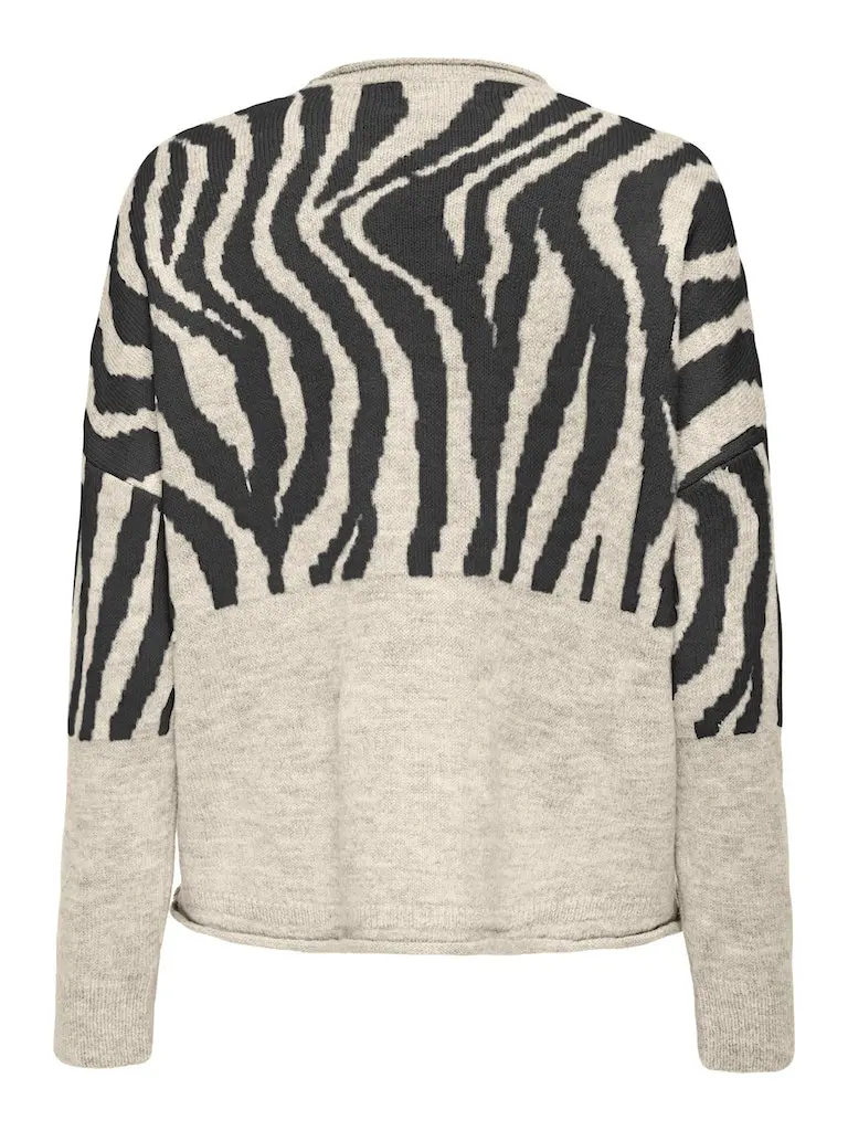 ONLJADE ZEBRA LS O-NECK CC KNT