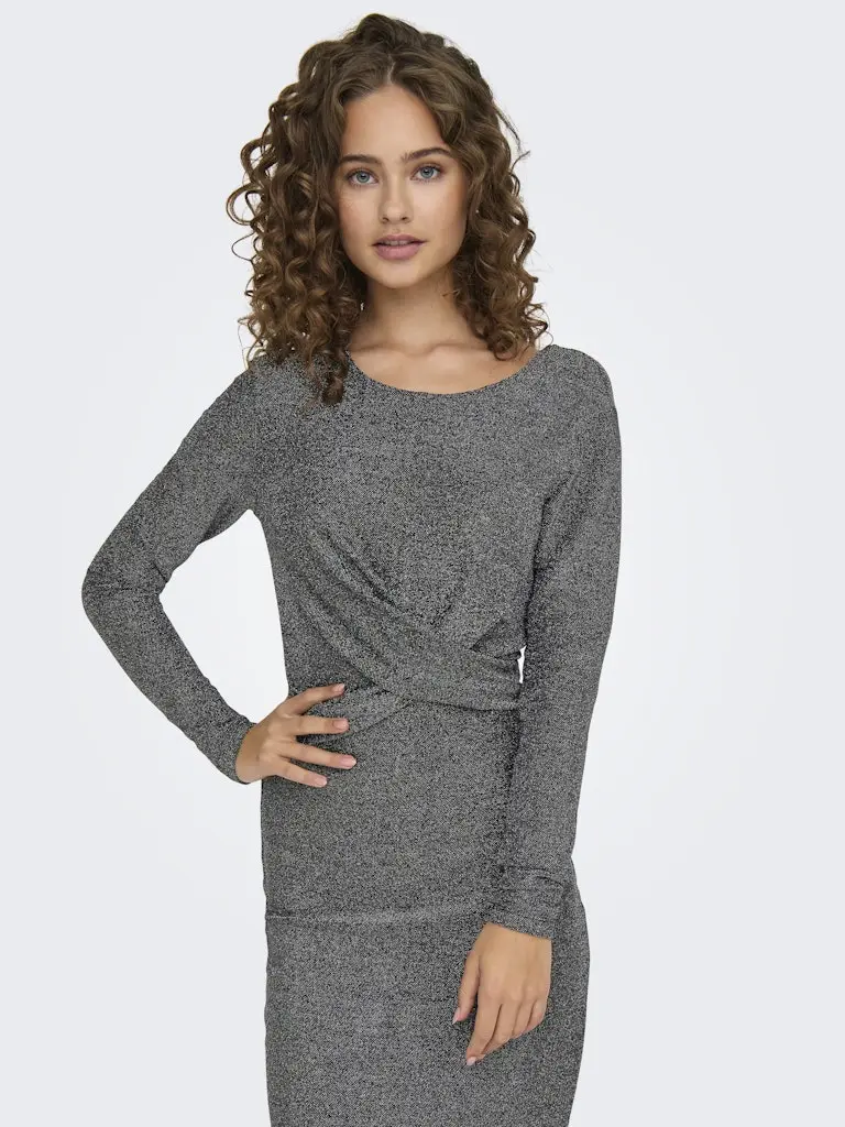 ONLQUEEN L/S GLITTER TWIST DRESS JRS