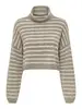 ONLTALIO LS STRIPE SHORT ROLLNECK BF KNT