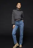 ONLTALIO LS STRIPE SHORT ROLLNECK BF KNT