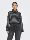 ONLTALIO LS STRIPE SHORT ROLLNECK BF KNT