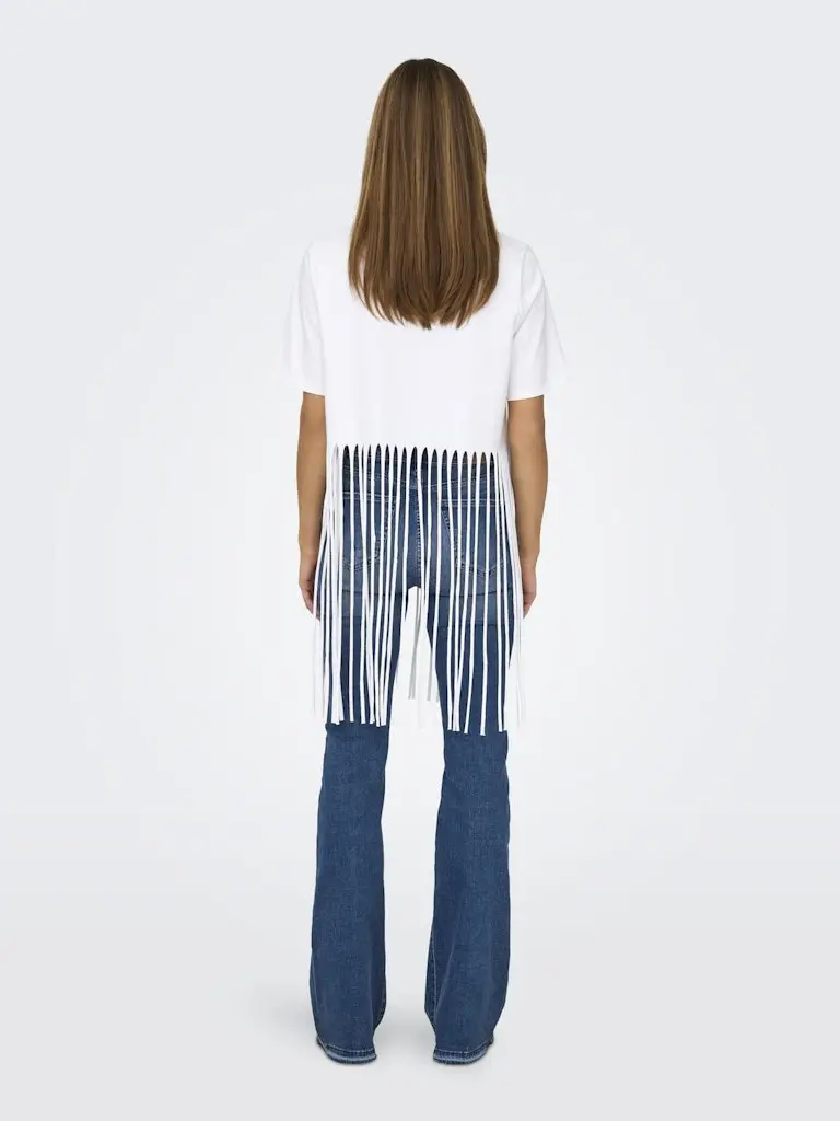 ONLZINNA S/S FRINGE TOP BOX JRS