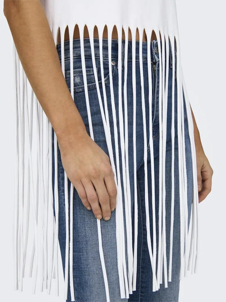 ONLZINNA S/S FRINGE TOP BOX JRS