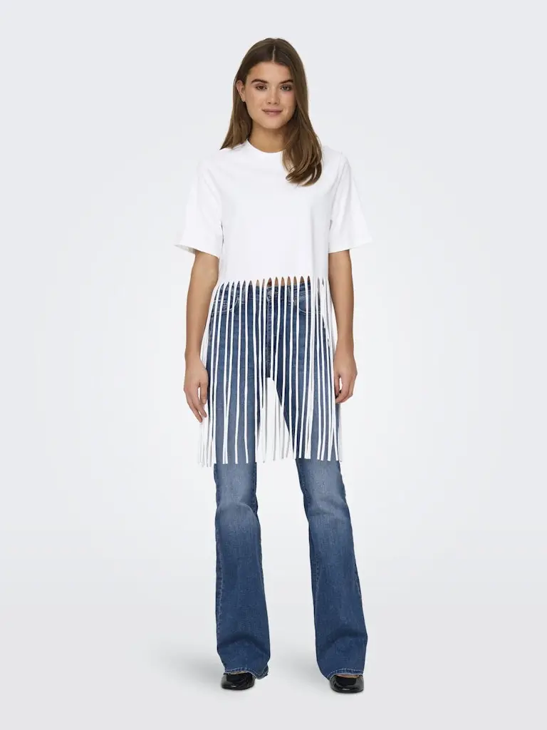 ONLZINNA S/S FRINGE TOP BOX JRS