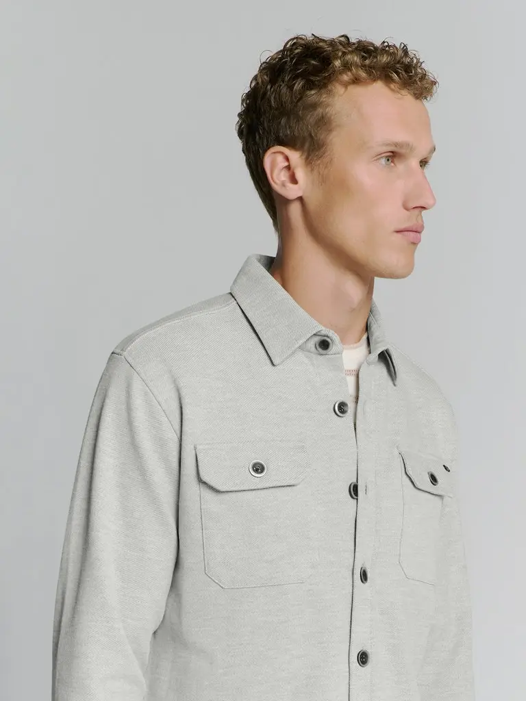 Overshirt Button Closure Sweat