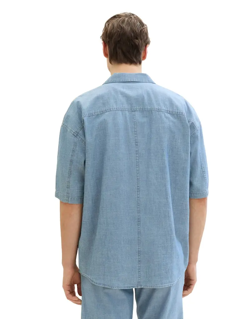 Oversized Chambray Kurzarmhemd