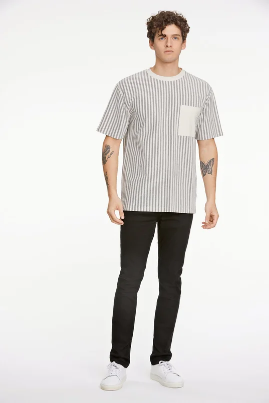 Oversized striped rough pique