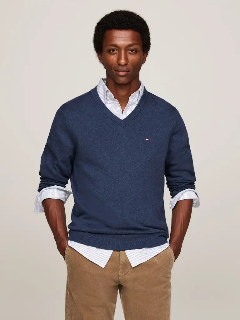 PIMA ORG CTN CASHMERE V NECK