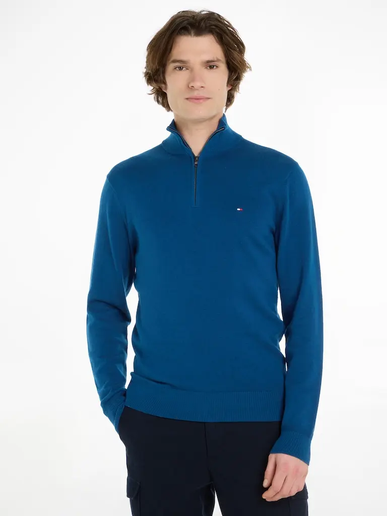 PIMA ORG CTN CASHMERE ZIP MOCK