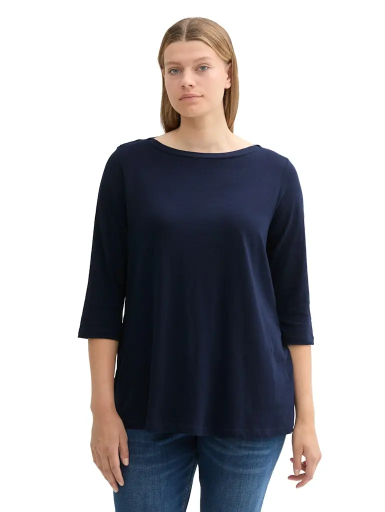 Plus - 3/4 Arm Shirt mit Bio-Baumwolle