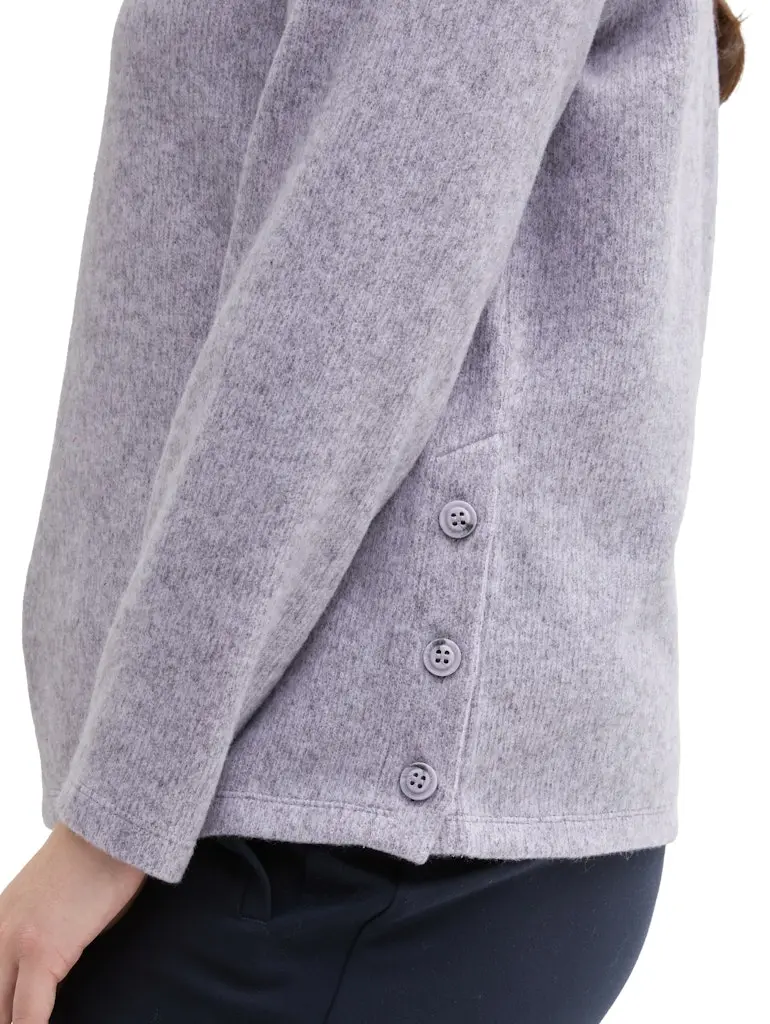 Plus - Sweatshirt mit Knopfdetails