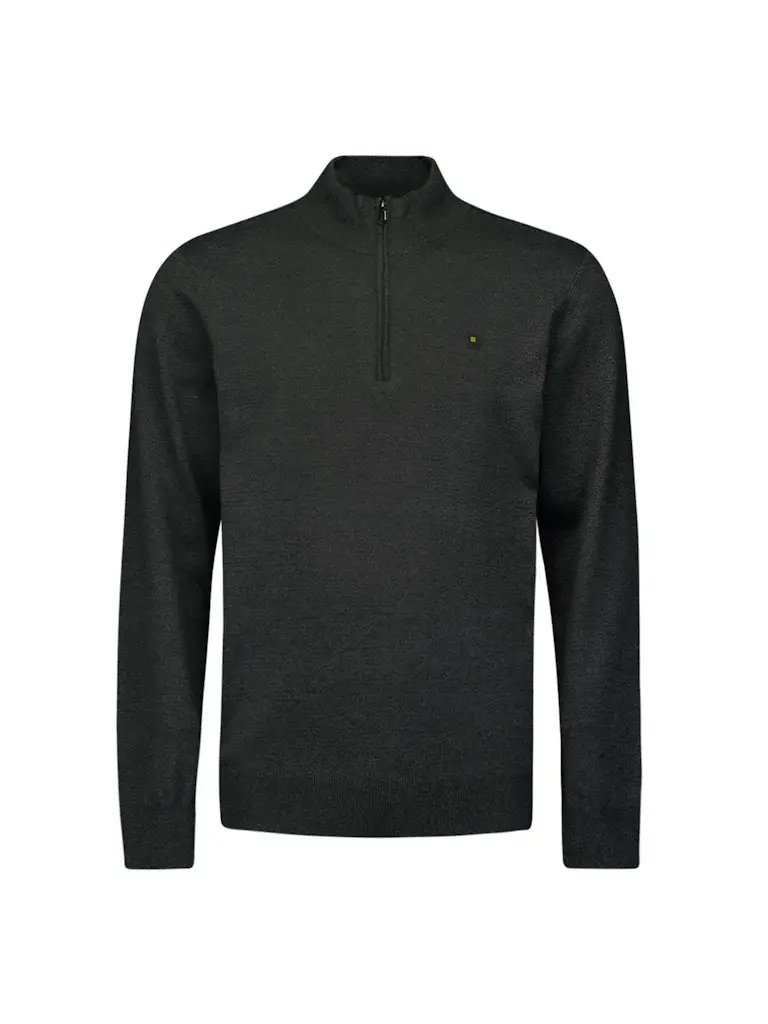 Pullover Half Zip 2 Coloured Melange