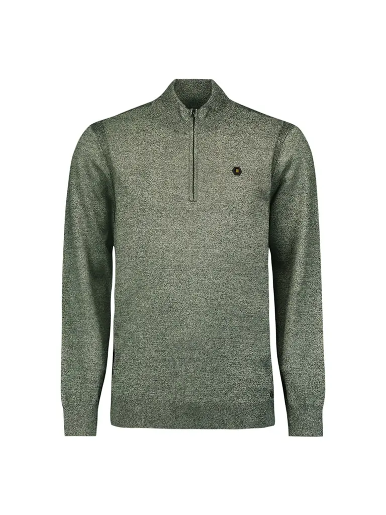 Pullover Half Zip 2 Coloured Melange