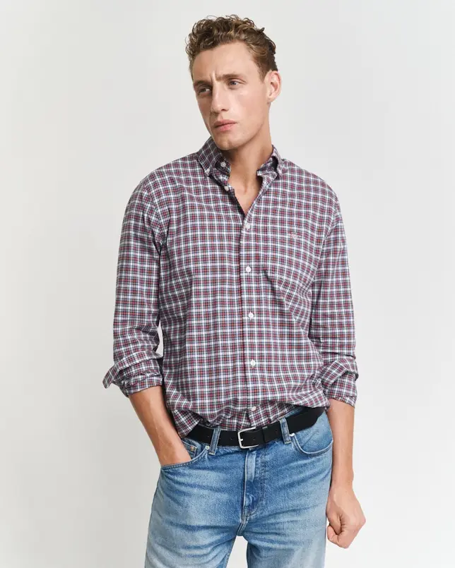 Regular Fit Classic Popeline Hemd mit Tartan-Muster