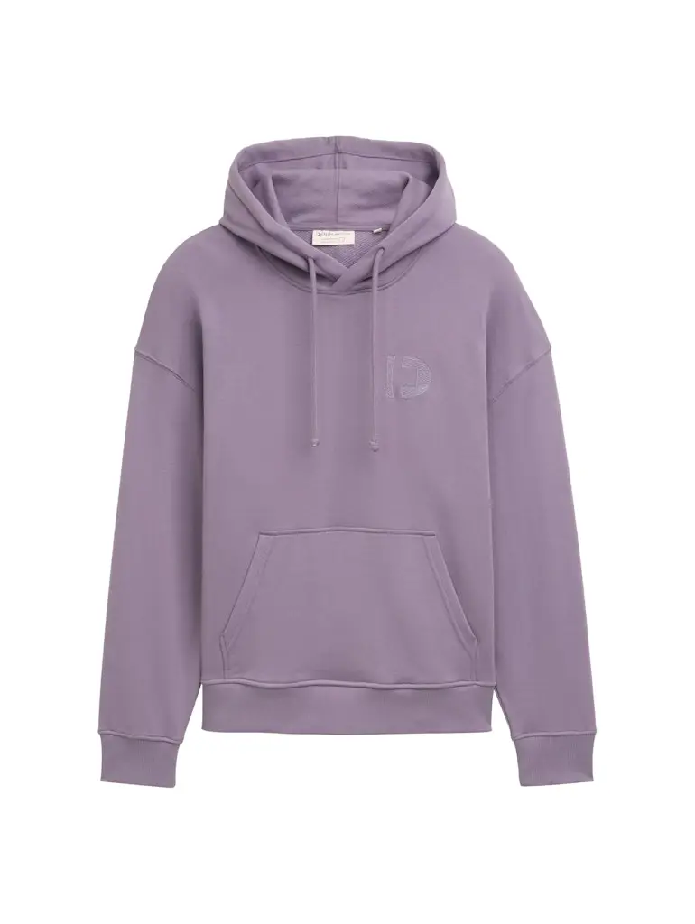 Relaxed Hoodie mit Logo Stickerei