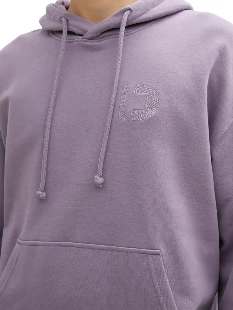 Relaxed Hoodie mit Logo Stickerei