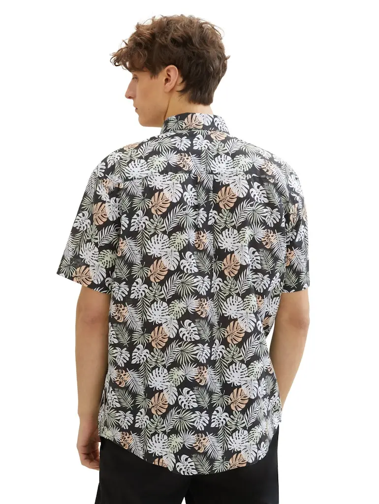 relaxed printed slubyarn shirt