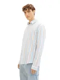 relaxed striped twill shirt