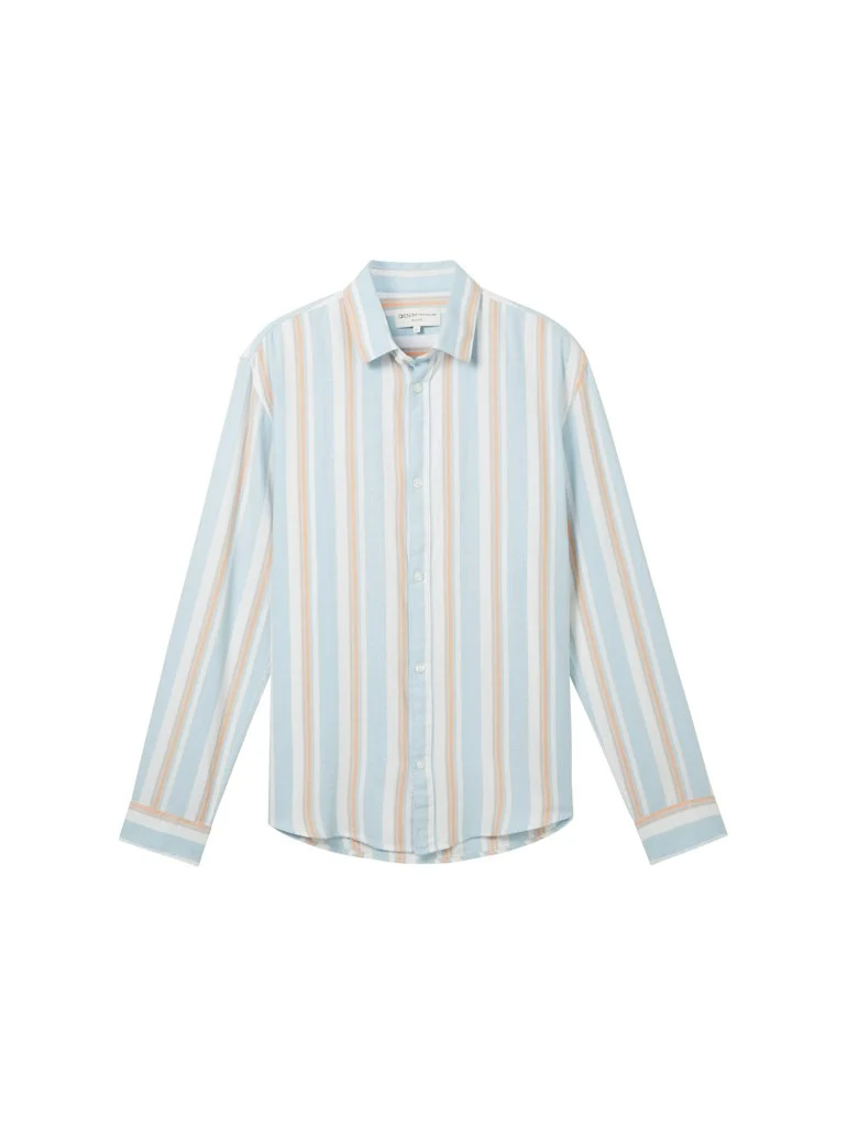 relaxed striped twill shirt