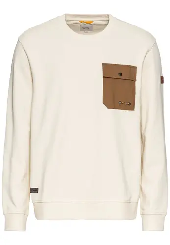 Rundhals Sweatshirt mit Brusttasche