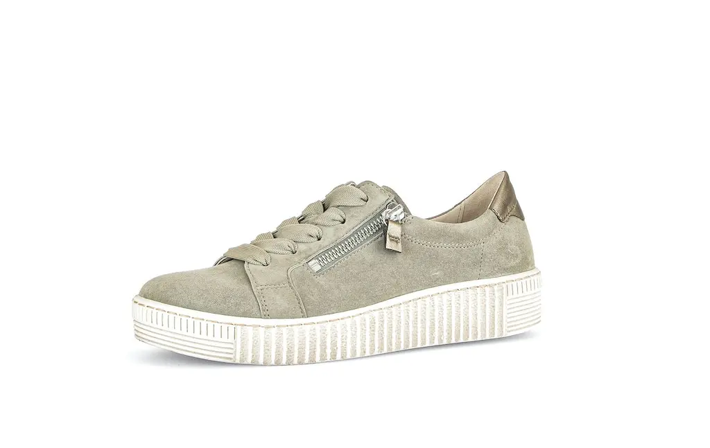 Sneaker low Materialmix Leder grün