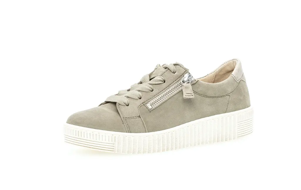 Sneaker low Materialmix Leder grün