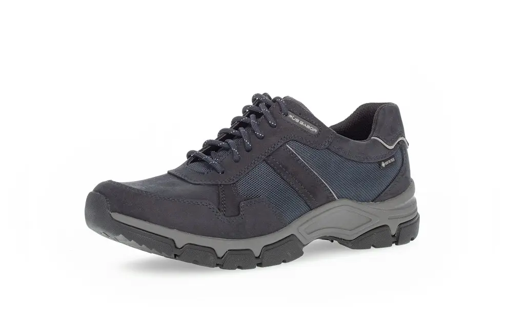 Sneaker low Materialmix Leder/Textil blau