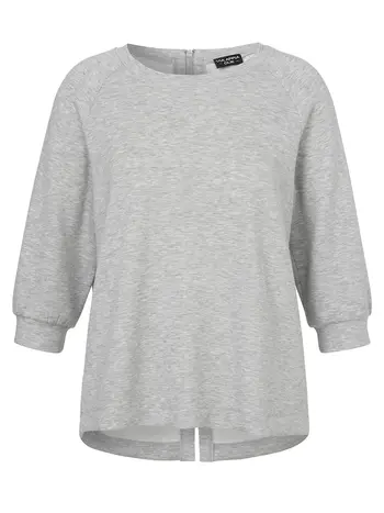 Sweatshirt Rundhals 3/4 Arm Reißverschluß