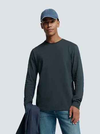 T-Shirt Long Sleeve Crewneck Slub