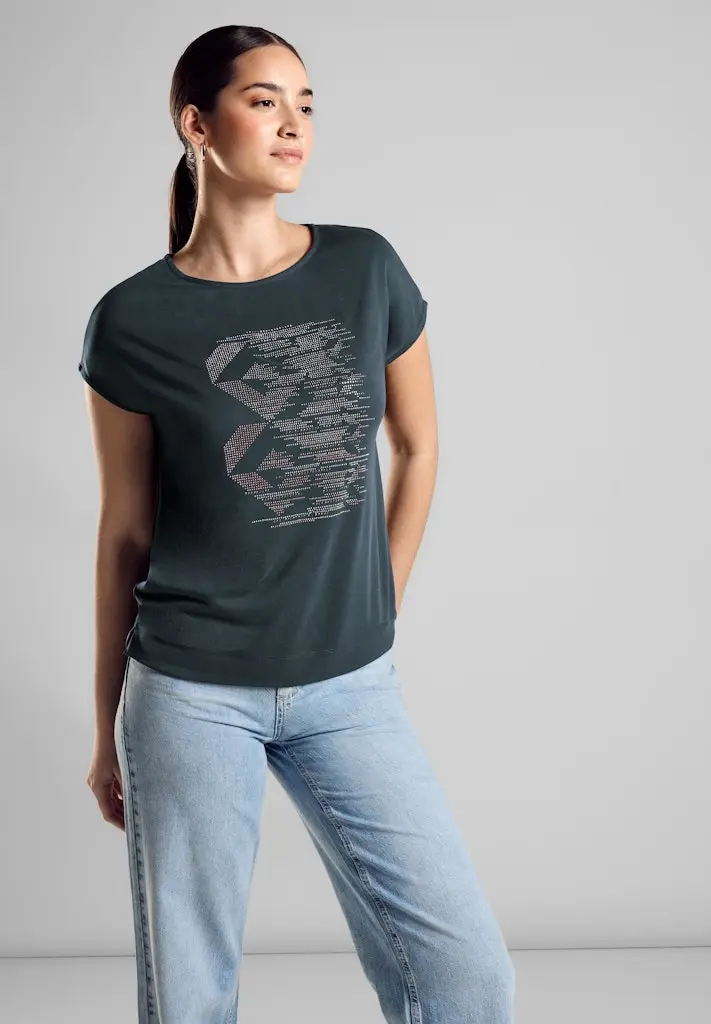 T-Shirt mit Artwork Print