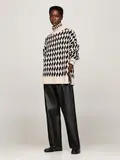 TEXTURED MOCK-NK LS SWEATER