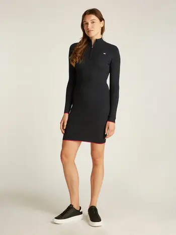 TJW 1/4 ZIP SWEATER CABLE DRESS