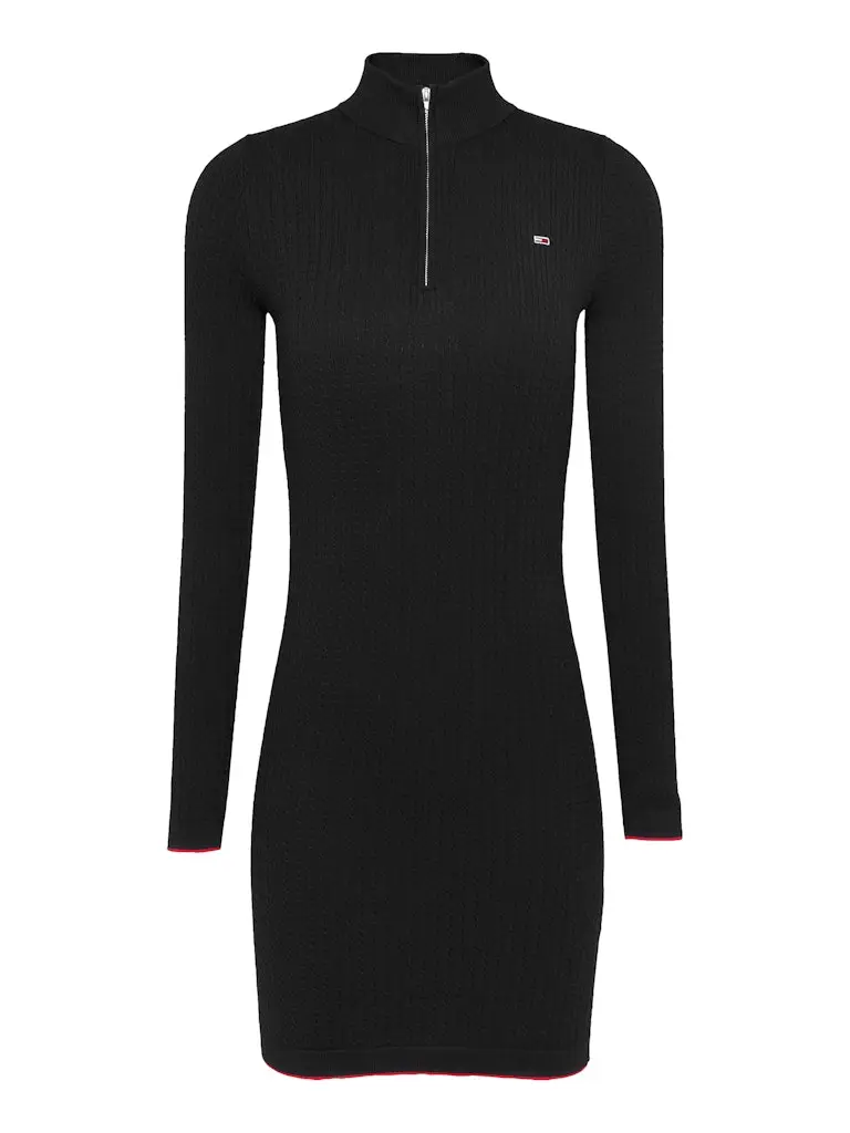 TJW 1/4 ZIP SWEATER CABLE DRESS