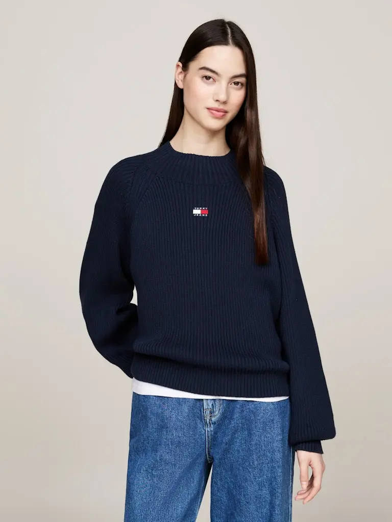 TJW BADGE MOCKNECK SWEATER