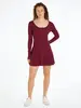 TJW HENLEY FLARE DRESS