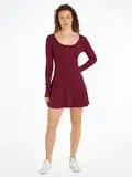 TJW HENLEY FLARE DRESS