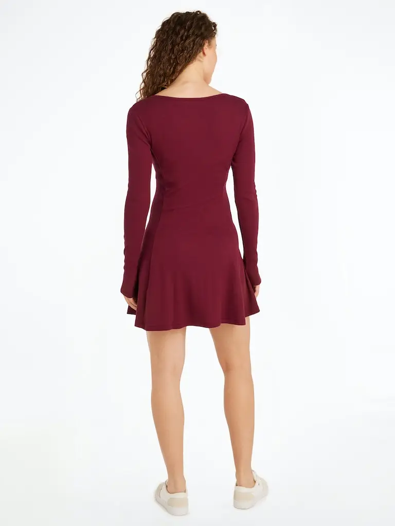 TJW HENLEY FLARE DRESS