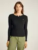 TJW SLM BUTTON RIB C-NECK LS EXT