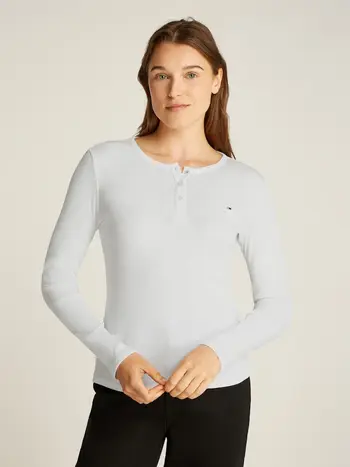 TJW SLM BUTTON RIB C-NECK LS EXT