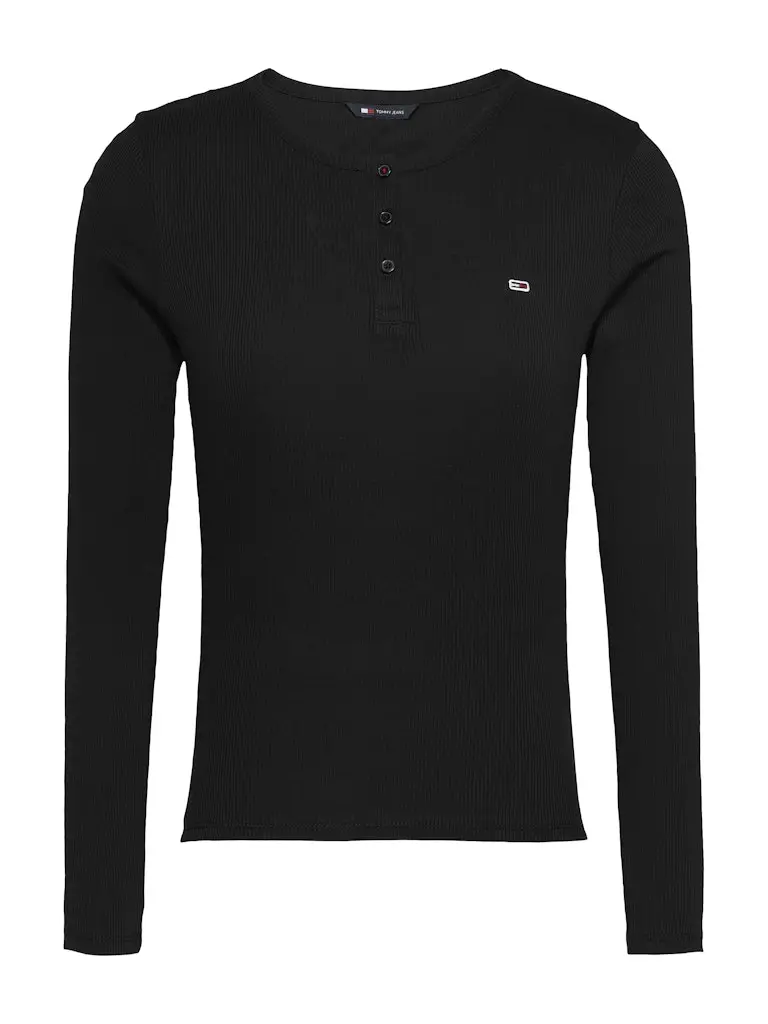 TJW SLM BUTTON RIB C-NECK LS EXT