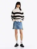 TJW STRIPE MOCKNCK BADGE SWEATER